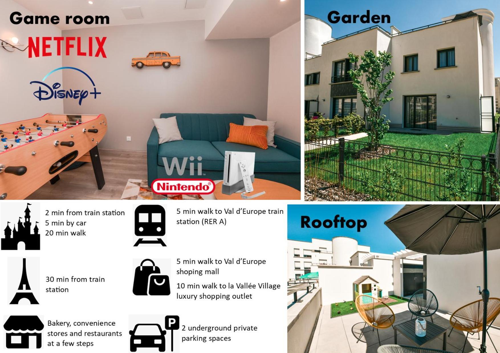 Perfect For Disney, Game Room, Rooftop, Parking Chessy  Extérieur photo